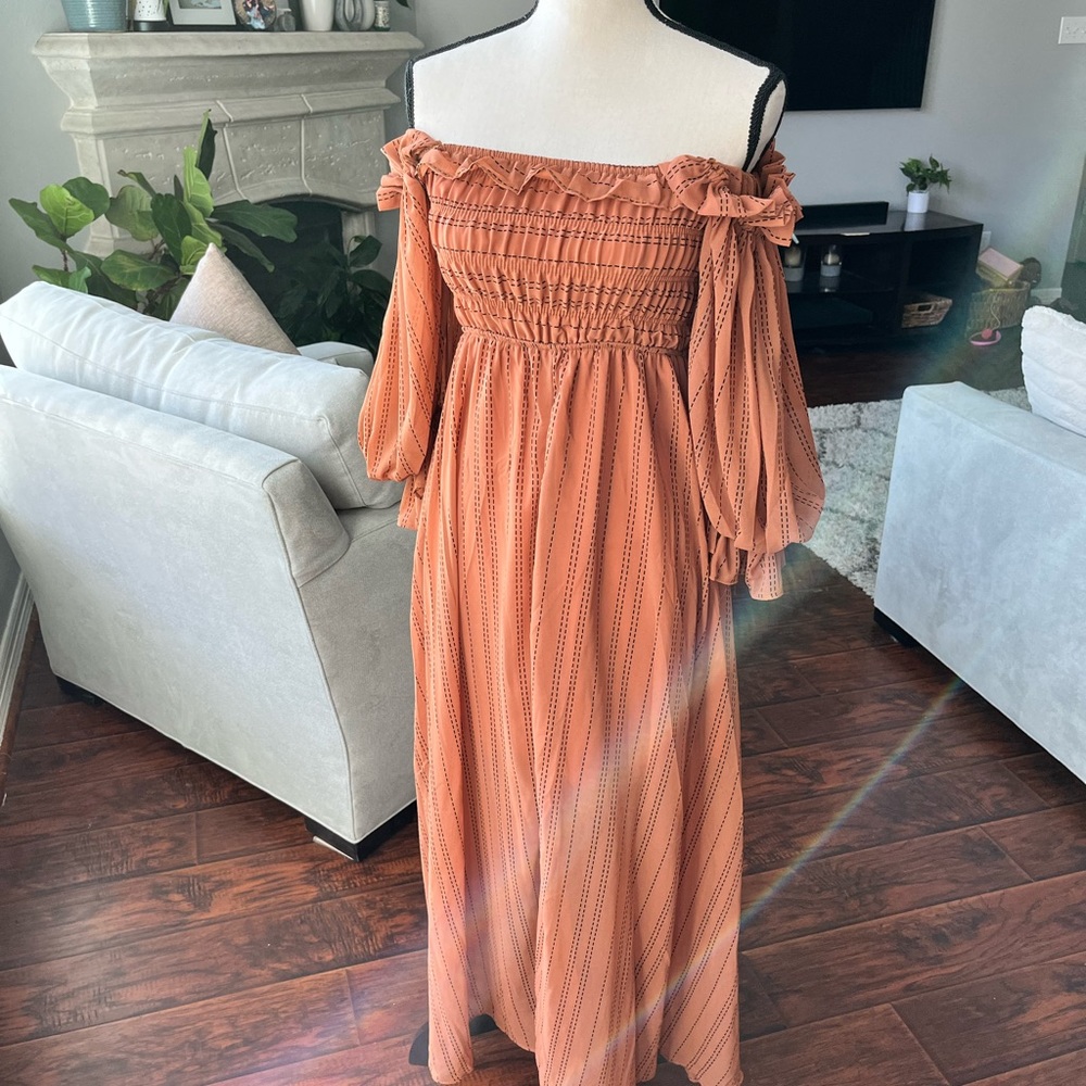 Smock top midi- light rust